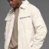 Chaqueta tipo «shacket» de lona - Color hueso