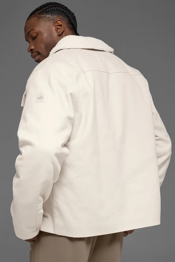 Chaqueta tipo «shacket» de lona - Color hueso