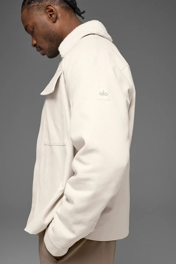 Chaqueta tipo «shacket» de lona - Color hueso