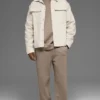 Chaqueta tipo «shacket» de lona - Color hueso