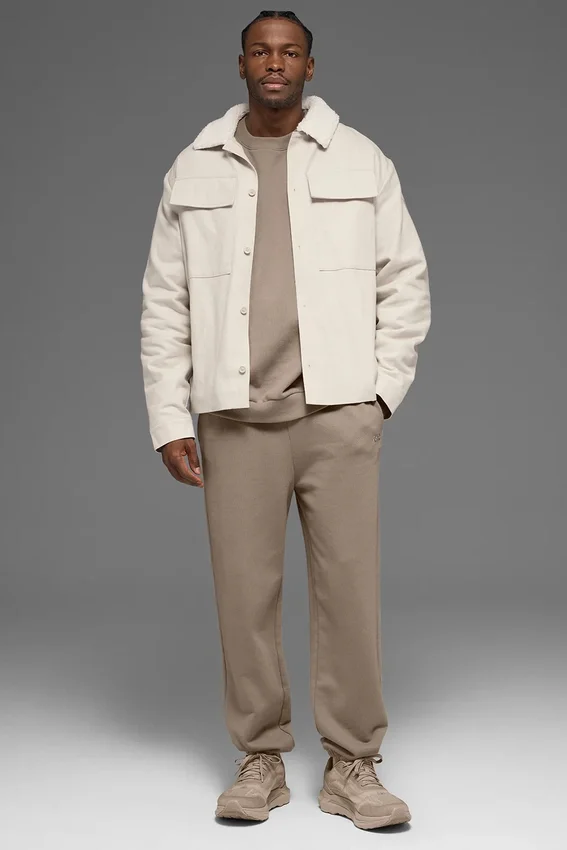 Chaqueta tipo «shacket» de lona - Color hueso