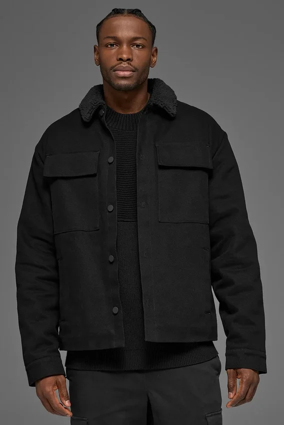 Chaqueta tipo «shacket» de lona - Negro
