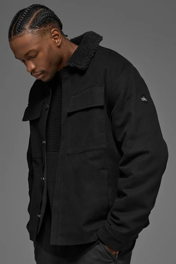 Chaqueta tipo «shacket» de lona - Negro