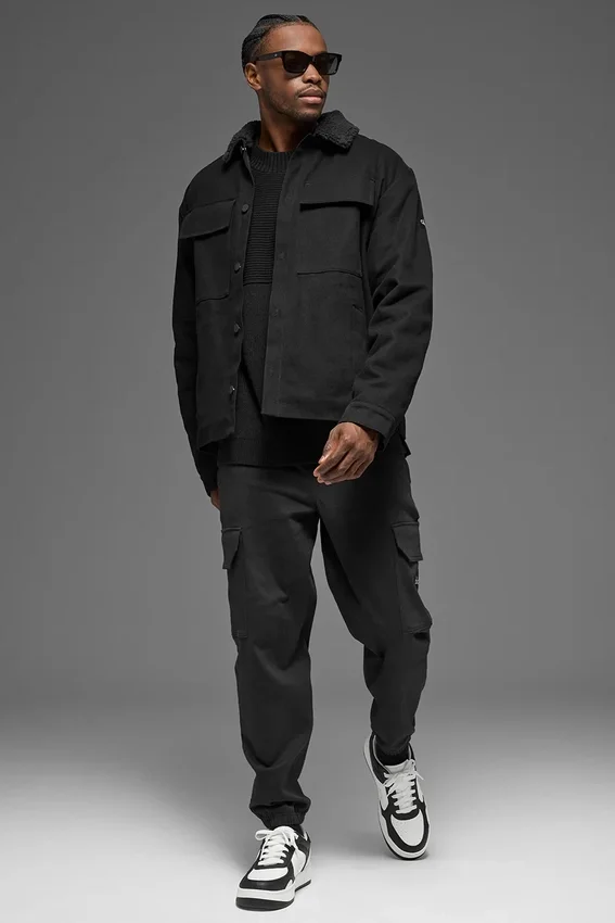 Chaqueta tipo «shacket» de lona - Negro