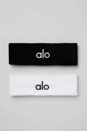 Cinta para el pelo Glow (pack de 2) - Negro/Blanco