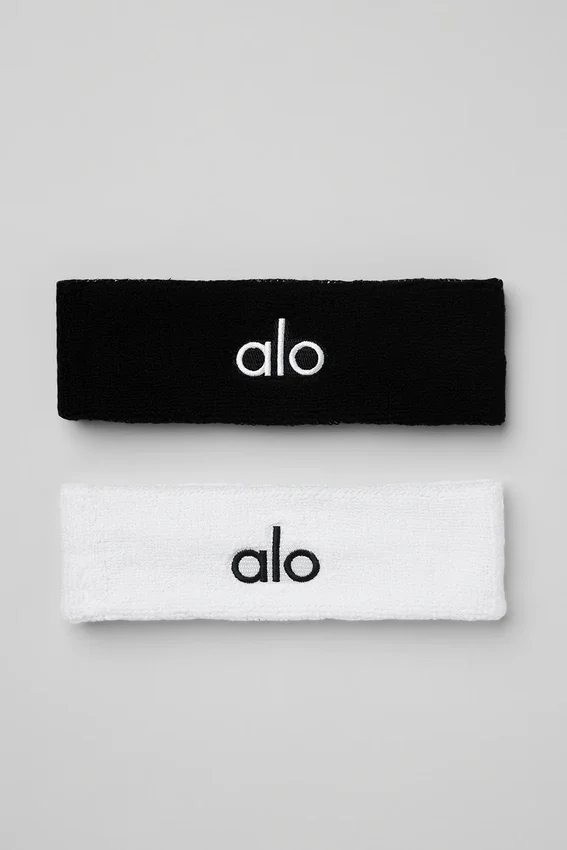 Cinta para el pelo Glow (pack de 2) - Negro/Blanco