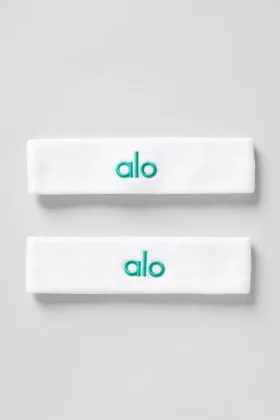 Cinta para el sudor Glow (pack de 2) - Blanco/Verde abeto