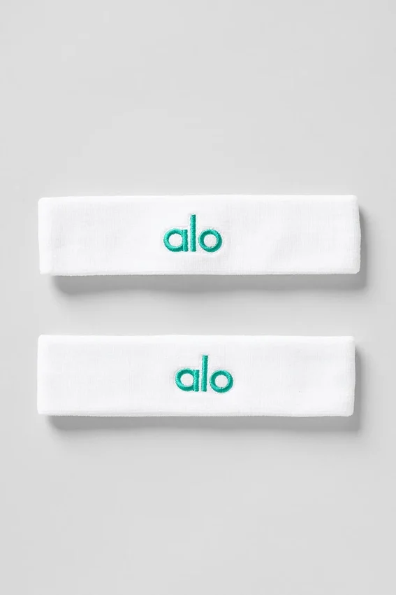 Cinta para el sudor Glow (pack de 2) - Blanco/Verde abeto