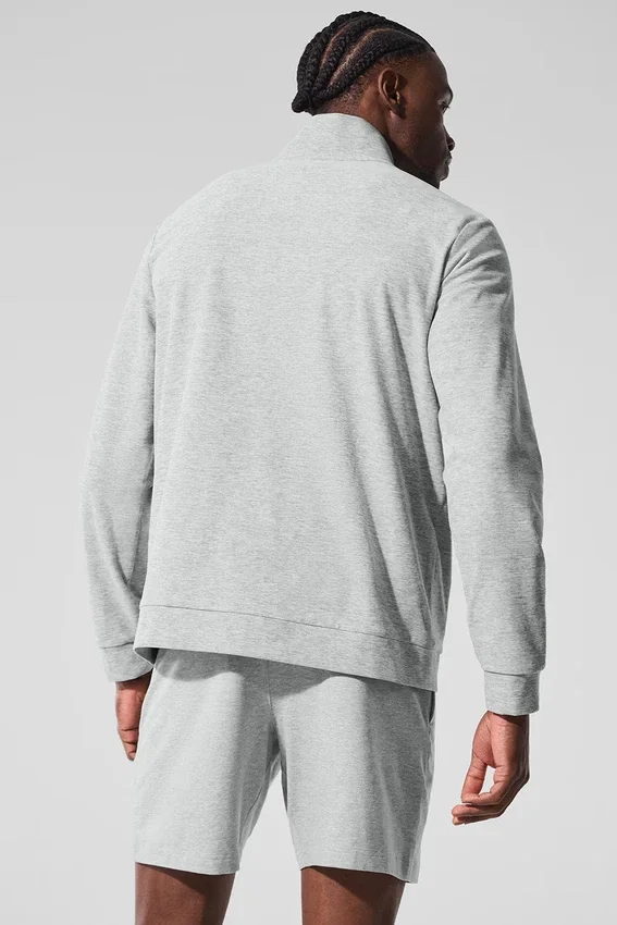 Conquer Max con cuello alto y cremallera completa - Gris jaspeado deportivo