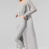 Cárdigan largo de cachemira transparente - Gris jaspeado deportivo