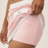 Falda capri de ensueño de algodón y cachemira High-Waist - Rosa soleado/Blanco