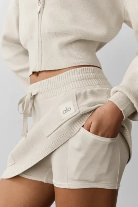 Falda cargo de punto Scholar – Avena jaspeada