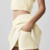 Falda de punto estilo jersé «Tennis Club» - Color avena/Blanco