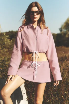 Falda de talle bajo favorita de las fans - Rosa vintage