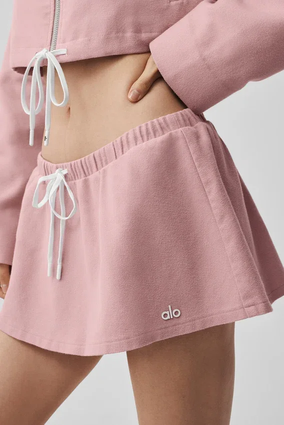 Falda de talle bajo favorita de las fans - Rosa vintage