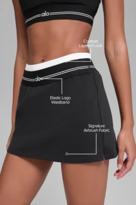 Falda de tenis Airbrush Better Together – Negro/Blanco