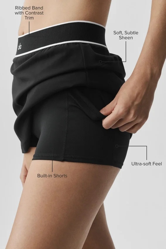 Falda de tenis Alo Softsculpt Amp It Up - Negro