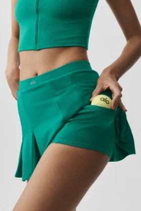 Falda de tenis Alo Softsculpt Topspin – Emerald Isle