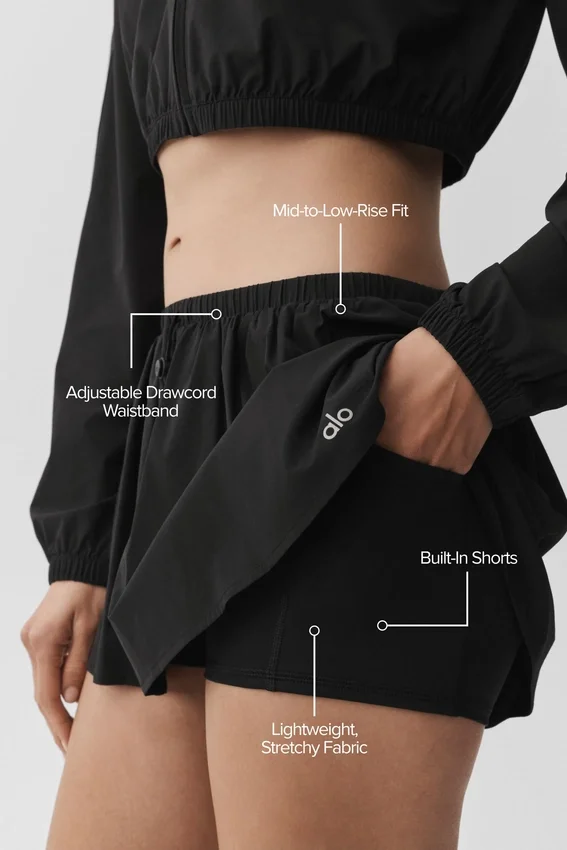 Falda de tenis Breezy - Negro