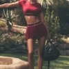 Falda de tenis de talle bajo «Amp It up» - Rojo «Summer Romance»