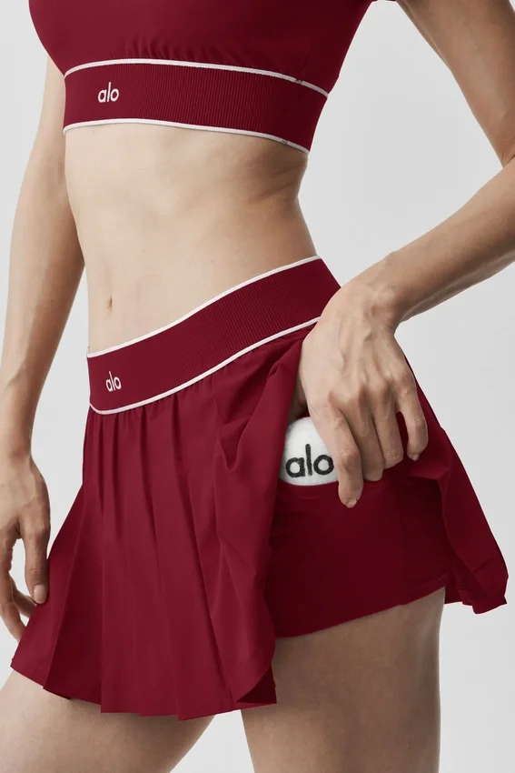 Falda de tenis de talle bajo «Amp It up» - Rojo «Summer Romance»