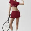 Falda de tenis de talle bajo «Amp It up» - Rojo «Summer Romance»