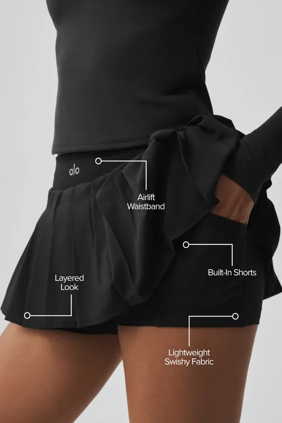 Falda de tenis «Double or Nothing» - Negra