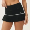 Falda de tenis «My Serve» de algodón y cachemira, High-Waist — Negro/Blanco