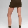 Falda High-Waist de punto vaquero - Espresso/Negro