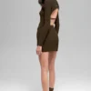 Falda High-Waist de punto vaquero - Espresso/Negro