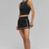 Falda Highline de punto acanalado – Negro/Blanco