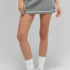 Falda Highline de punto acanalado tipo jersé - Gris lunar/Blanco