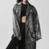 Gabardina «Break Line» metalizada - Plata metalizado