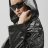 Gabardina «Break Line» metalizada - Plata metalizado