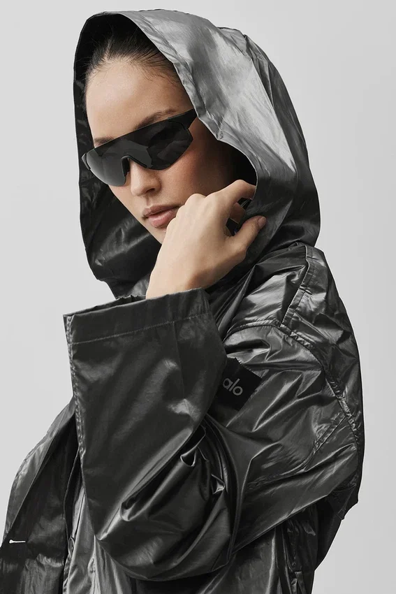 Gabardina «Break Line» metalizada - Plata metalizado