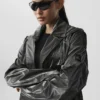 Gabardina «Break Line» metalizada - Plata metalizado
