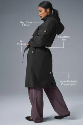 Gabardina «Crinkle on the Move» – Negro