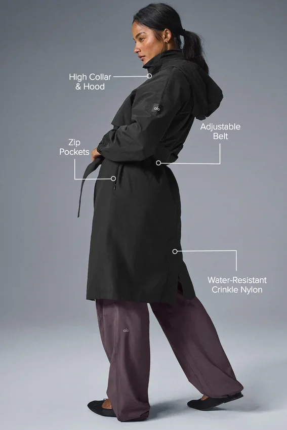 Gabardina «Crinkle on the Move» - Negro