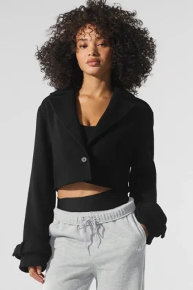 Gabardina «Metro» corta de lana - Negro