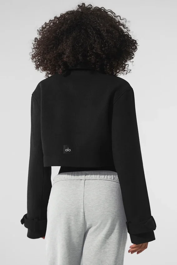Gabardina «Metro» corta de lana - Negro