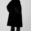 Gabardina oversize de piel sintética - Negro
