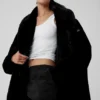 Gabardina oversize de piel sintética - Negro