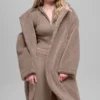 Gabardina oversize de sherpa - Chai Latte