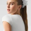 Goma de pelo extragrande con plisado fino - Blanco