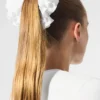 Goma de pelo extragrande con plisado fino - Blanco