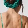 Goma para el pelo oversize con microplisado - Verde abeto