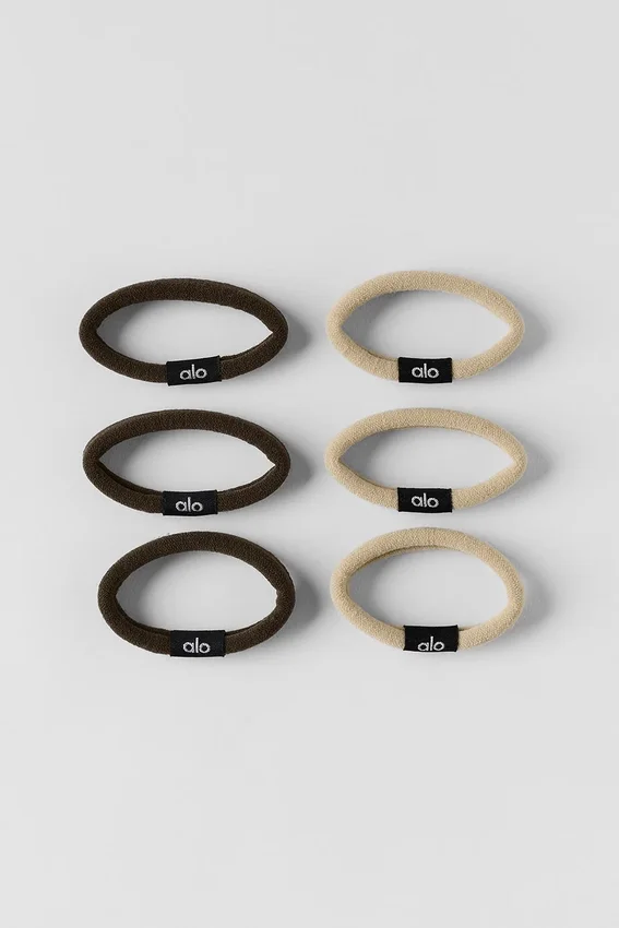 Gomas de pelo Untangled (paquete de 6) - Beige/Espresso