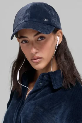 Gorra «Off-Duty» de terciopelo – Azul marino