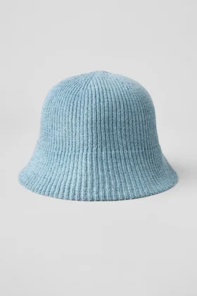 Gorro cloche de punto vaquero - Azul celeste/Azul celeste oscuro