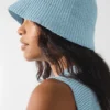 Gorro cloche de punto vaquero - Azul celeste/Azul celeste oscuro